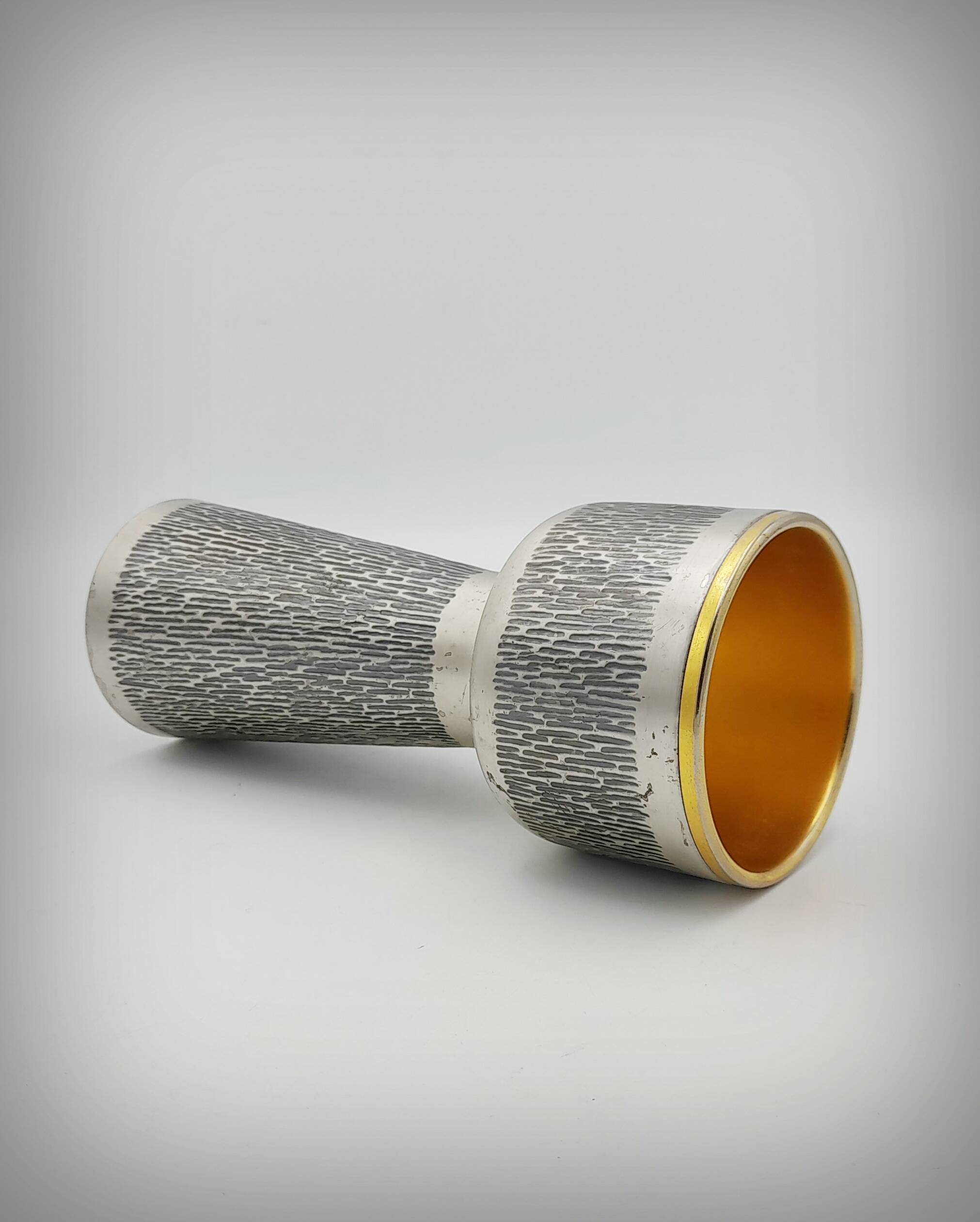 Brutalist metal chalice cup, Spain, 1960s