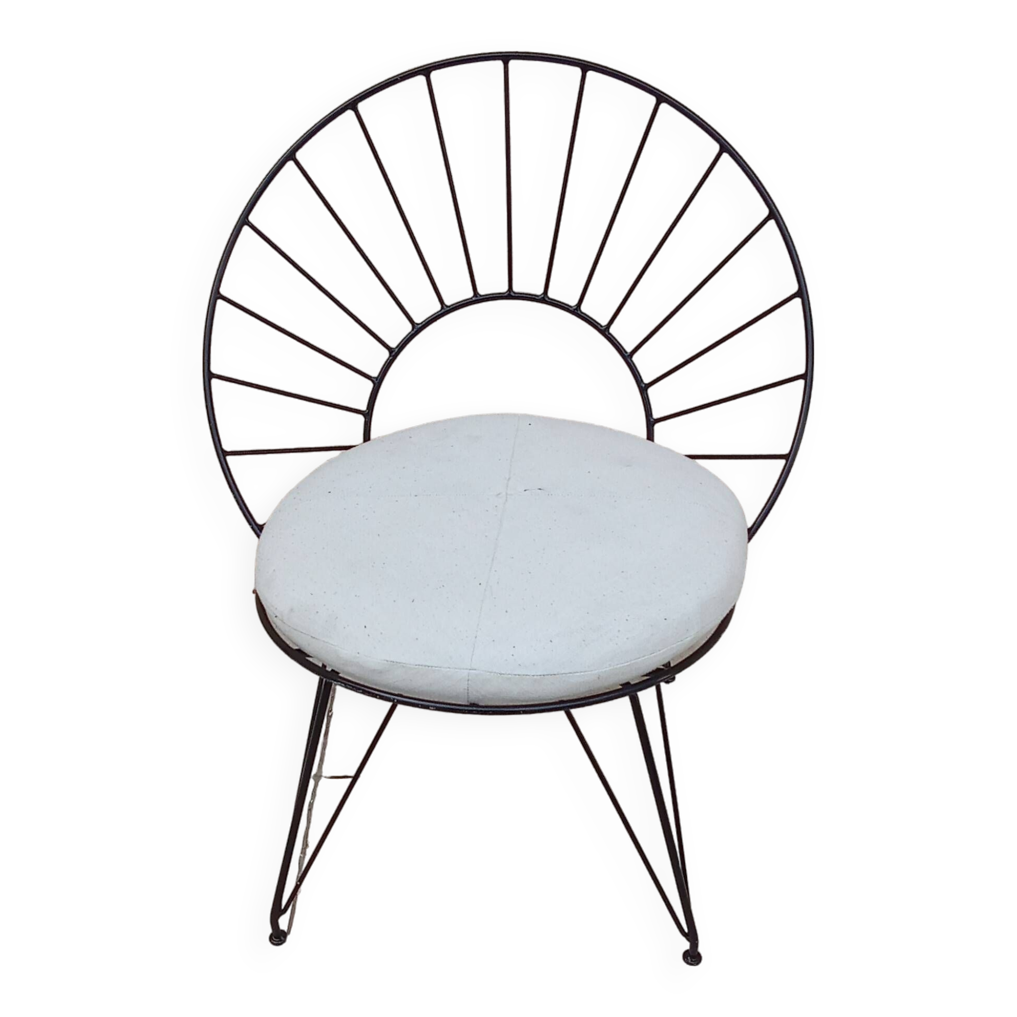 Vintage Danish wrought iron armchair