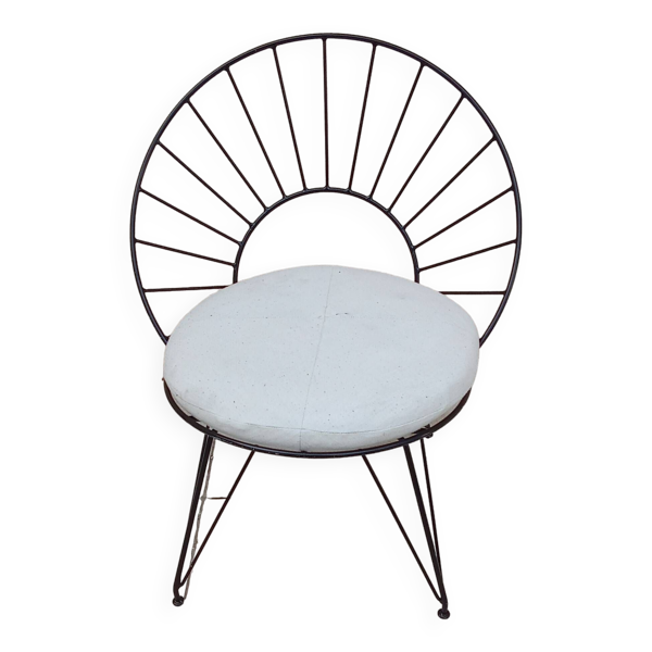 Fauteuil vintage danois fer forgé