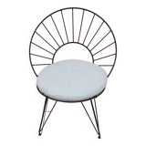 Fauteuil vintage danois fer forgé