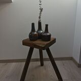 Tabouret bois ancien tripodes
