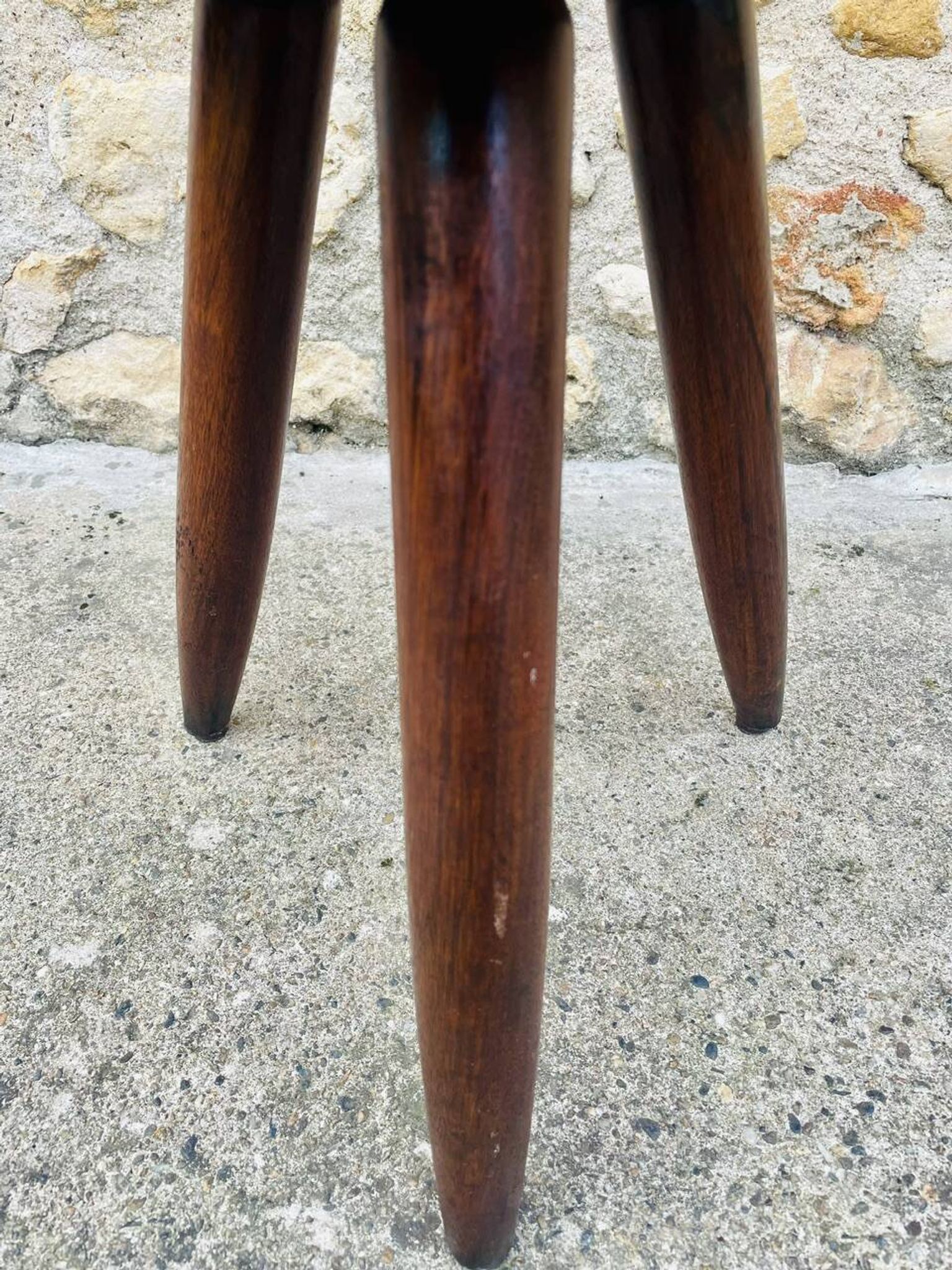 Vintage "Berger" stool, tall, in ash, Charlotte Perriand, 1950s