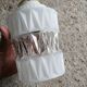 Vintage globe pendant light in molded glass.