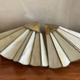 Pair of brass and glass wall lights