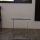 Table d’appoint verre, chrome  « Gebra », années 80, étiquette d'origine