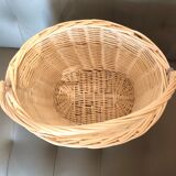 White wicker bicycle basket