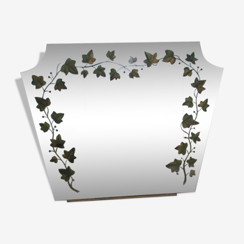 Mirror art deco trapezoidal decorated with Ivy 84x66cm