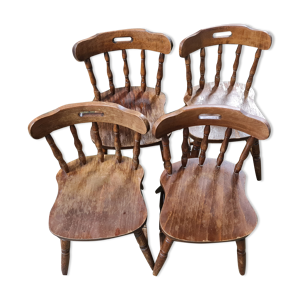 Série de quatre chaises bistrot Western