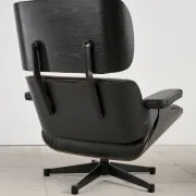 Lounge Chair and ottoman in black leather by Charles & Ray Eames, Vitra