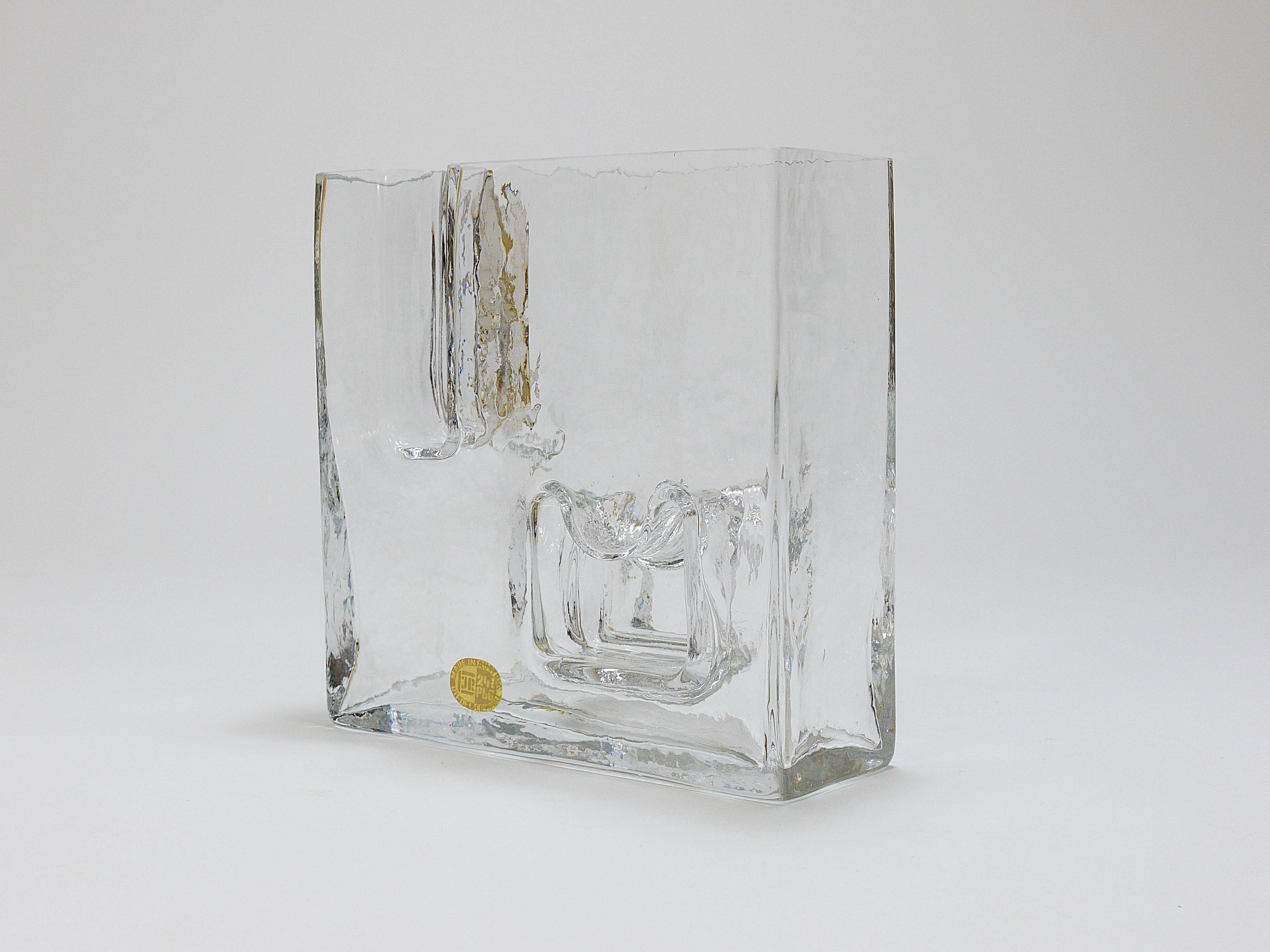 Ice Op Art glass vase by Claus Josef Riedel, Austria, 1970s