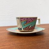 Postmodern Flash One Series coffee service, plates, cups, saucers by Dorothy Hafner for Rosenthal, 1980s, Set of 6