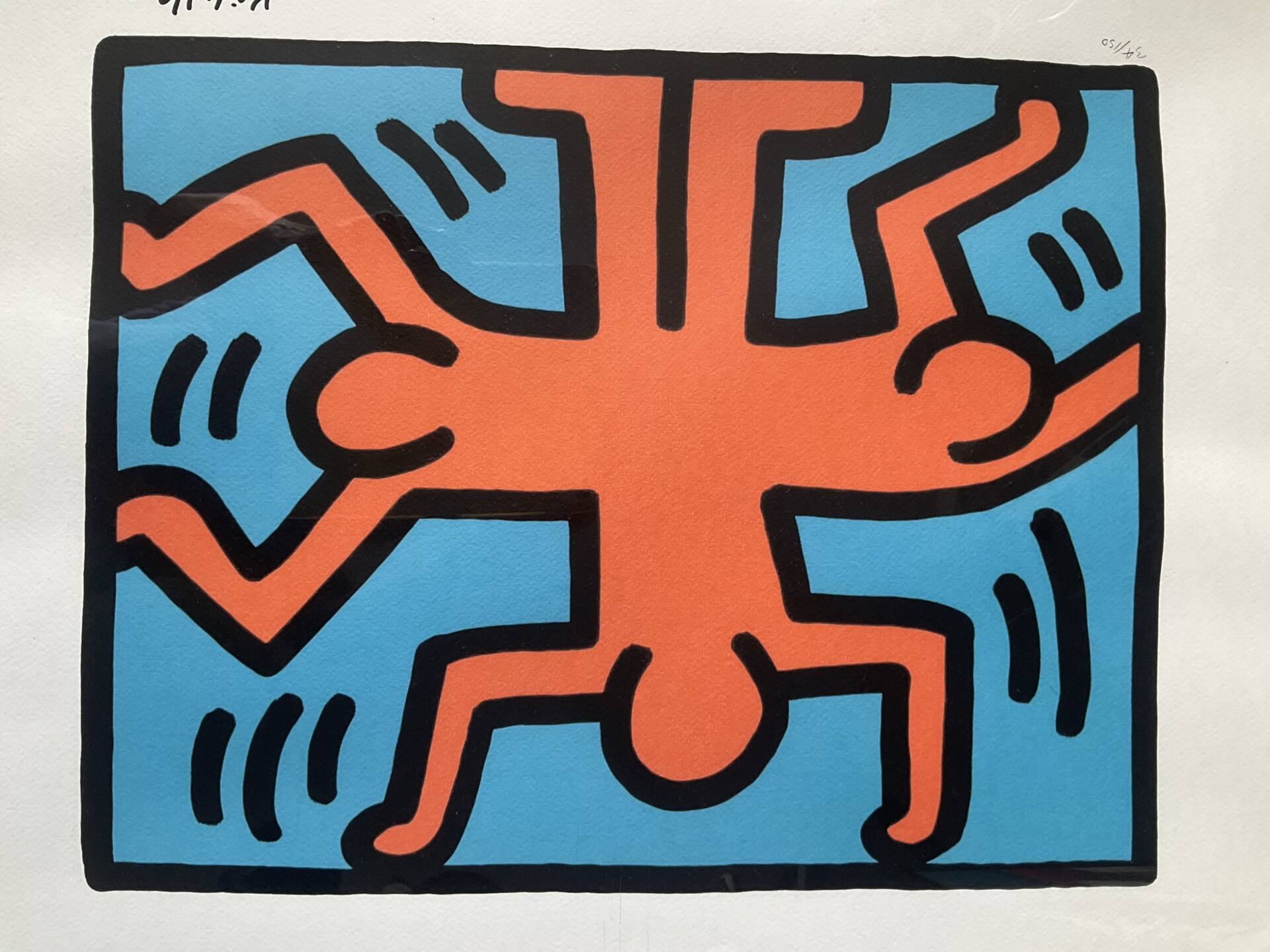 Numbered keith haring silkscreen with certificate.