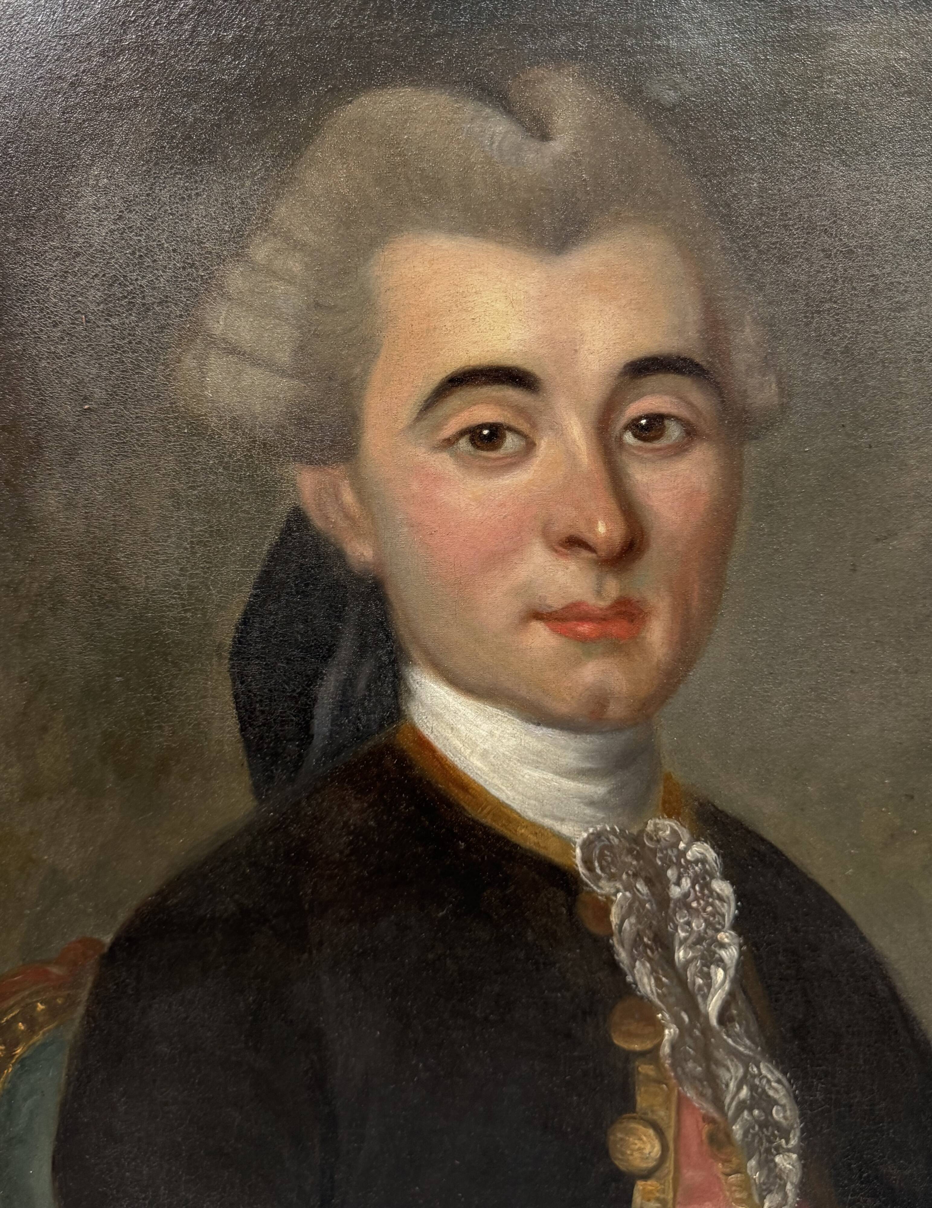 Portrait d’un aristocrate, école française 1760-1785