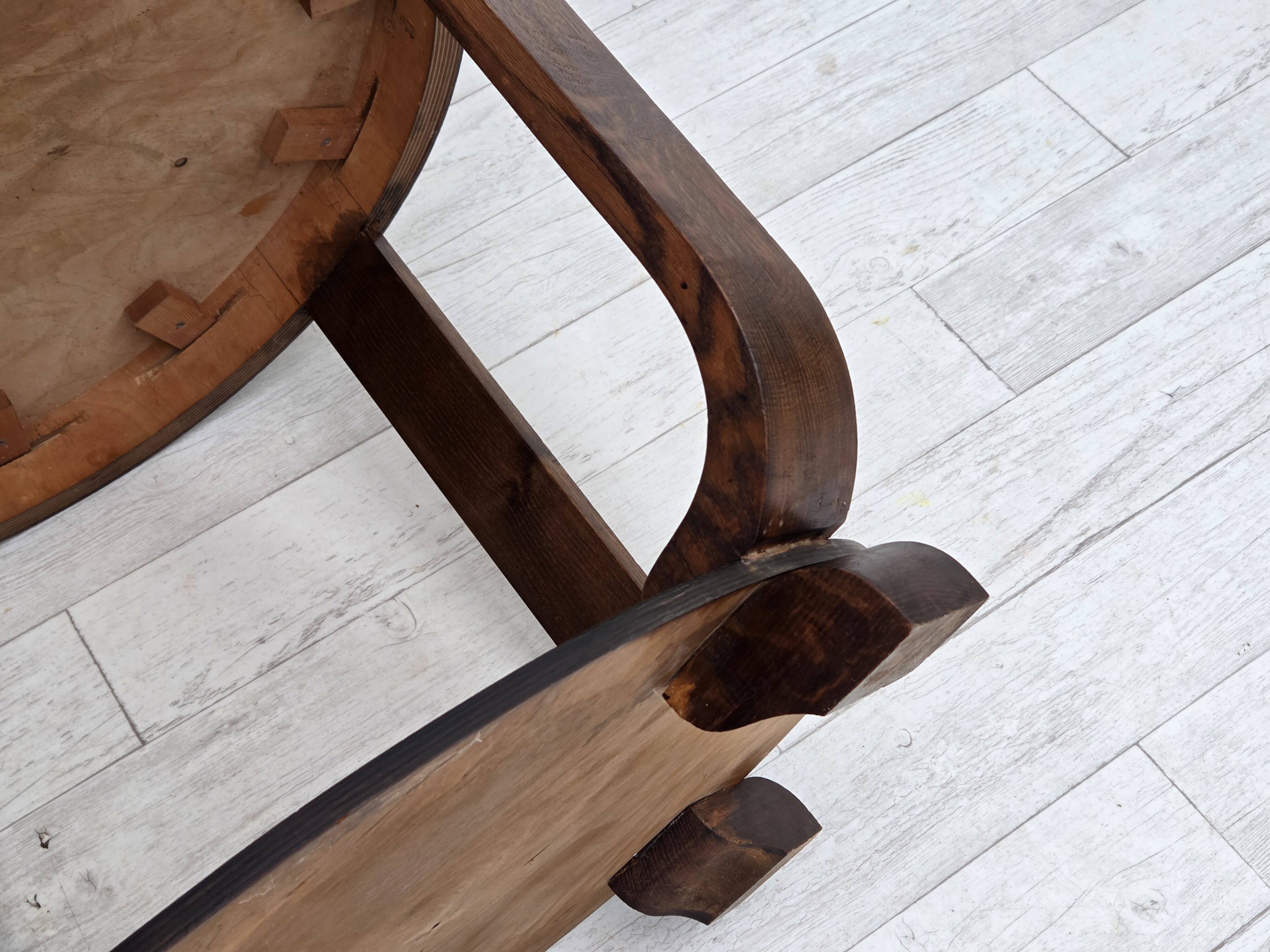 1950s, Danish artdeco coffee table, oak wood.