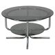 1970s Italian chrome tubular coffee table with smoked glass, round