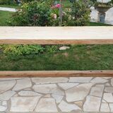 Loom table in solid oak 240 x 58 cm. 1920.