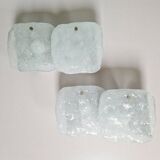 Pair of frosted glass wall sconces, Kalmar Francken, 1970