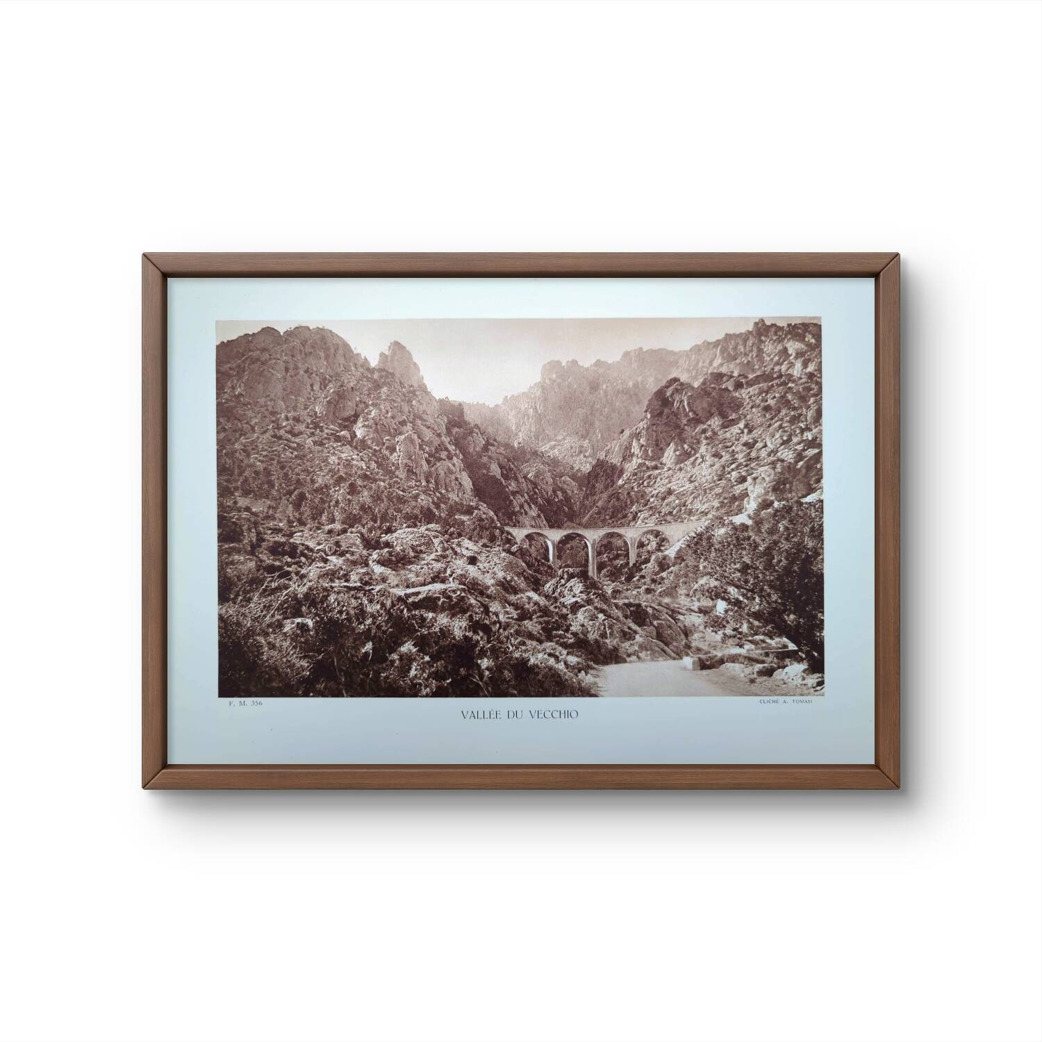 Vecchio Valley, vintage Corsica, photo plate printed in 1935.