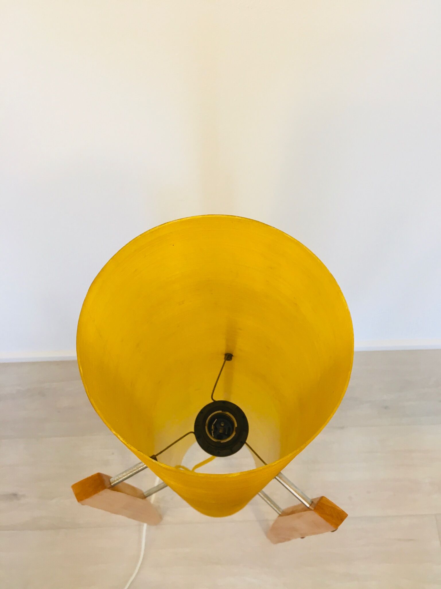 Yellow Space Age Rocket Lamp, 1970s