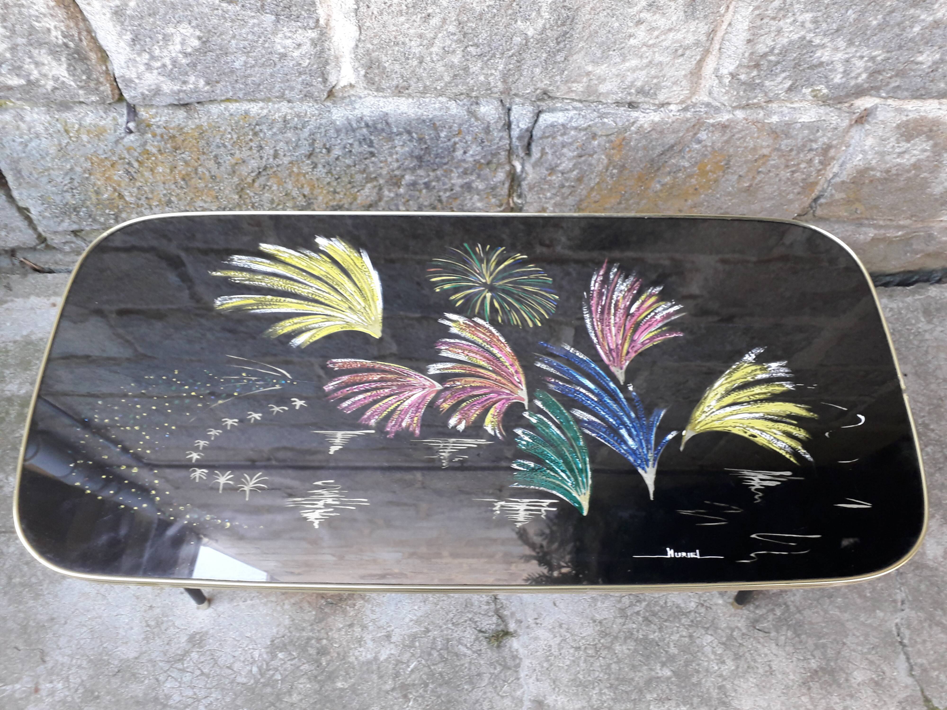 Vintage coffee table spindle legs