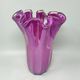 Vase en verre Murano Fazzoletto magenta-rose Michielotto des années 1970.