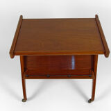 Desserte roulante en teck, Mid-century Modern, Italie, circa 1950