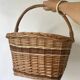 Panier en osier tressé bicolore
