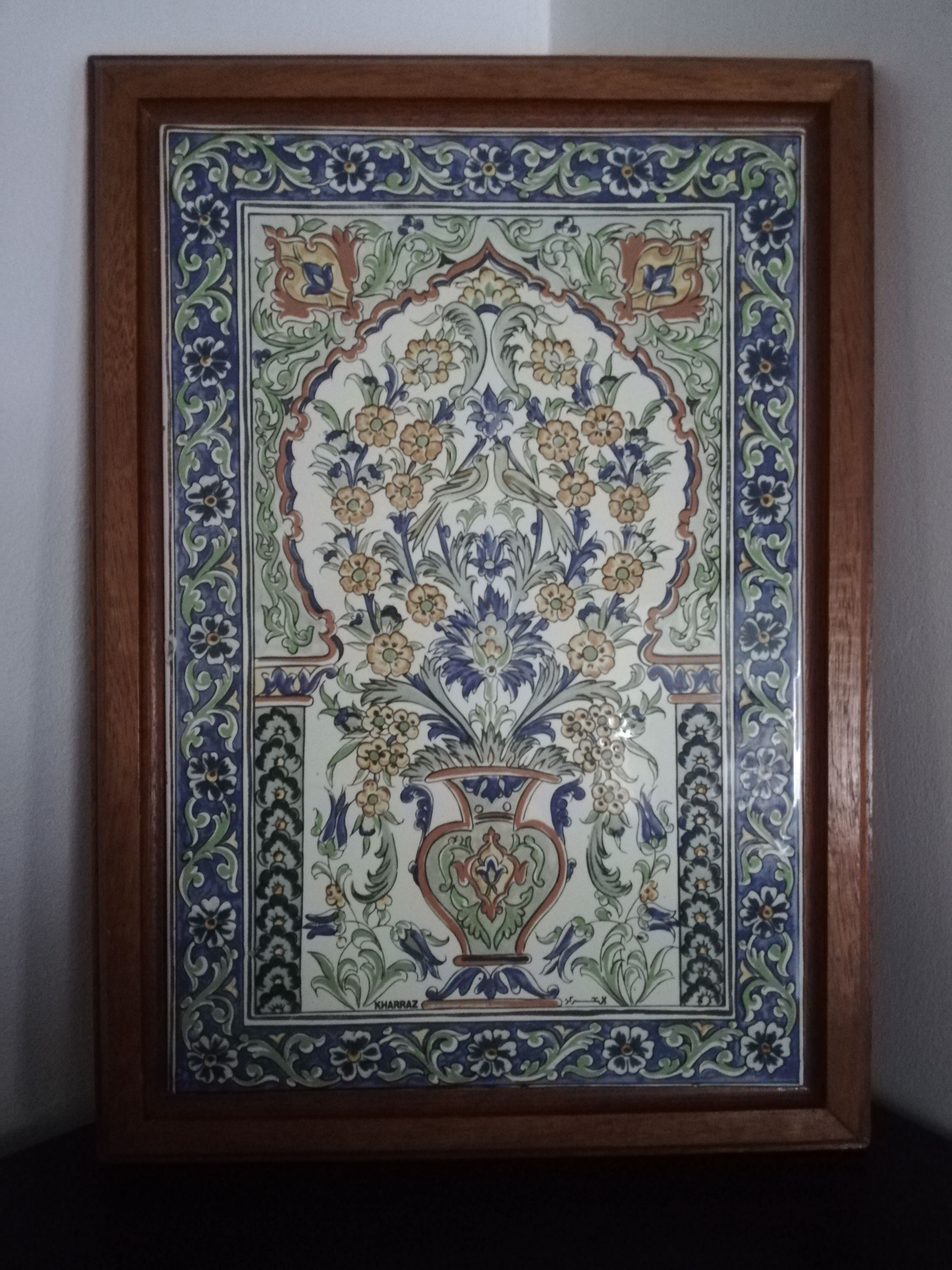Framed earthenware tile Kharraz