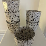 6 speckled ceramic coffee cups