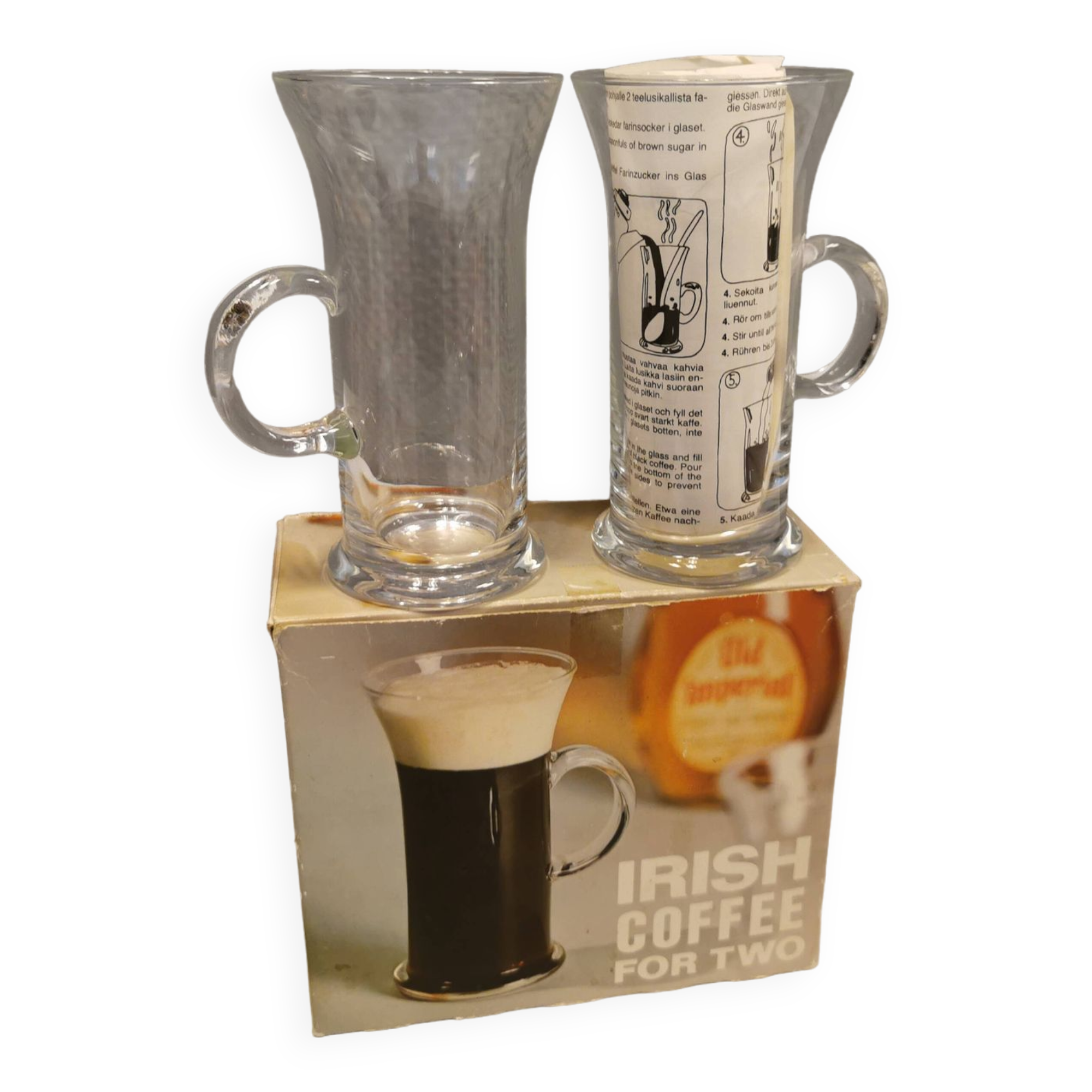 Original Irish coffee glasses from Arabia Finland, estimated 1980s, designed by Heikki Orvola