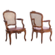 Pair of “cabriolet” armchairs in walnut and canework. Louis XV period. LS5209325