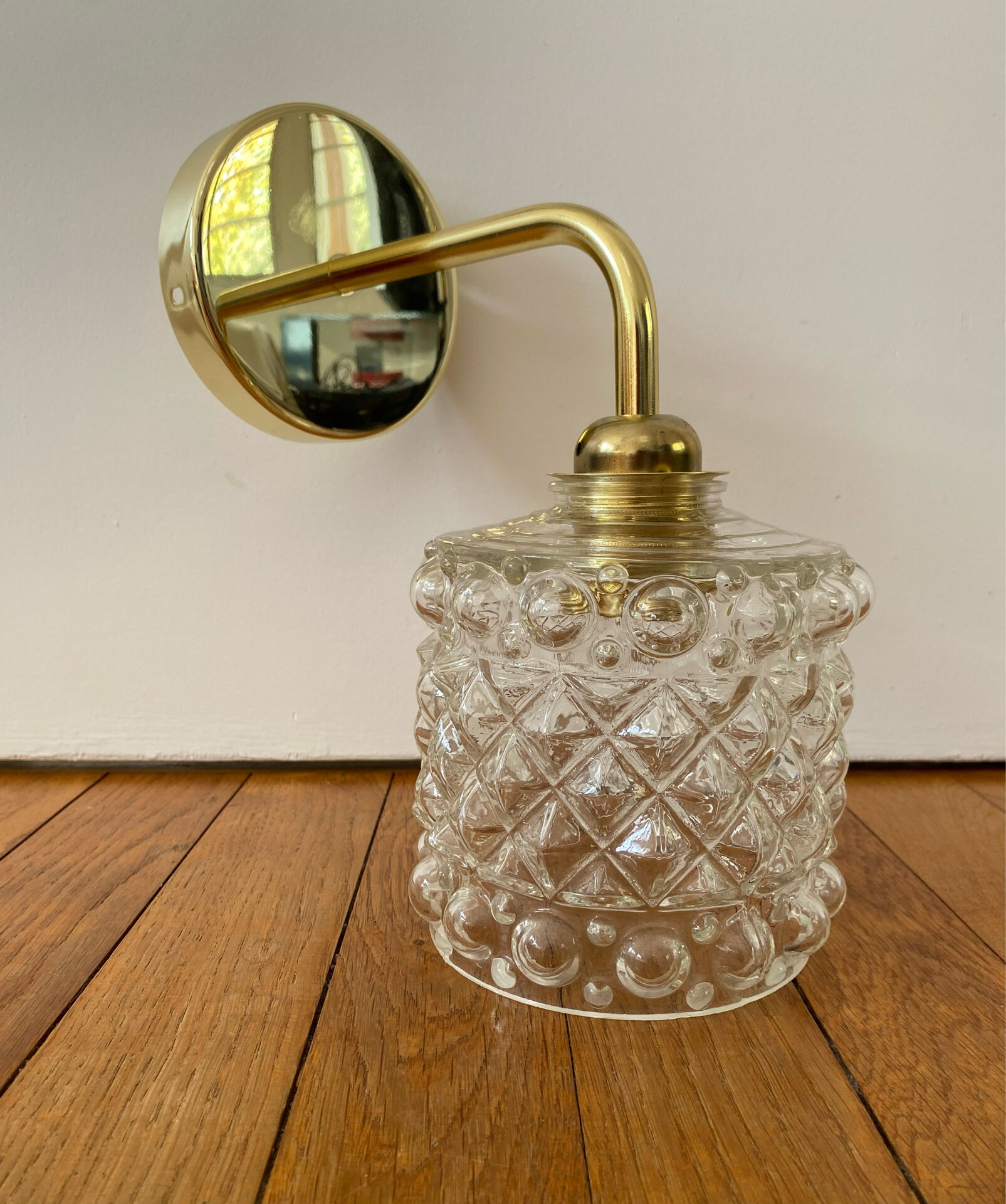 Vintage glass globe wall light