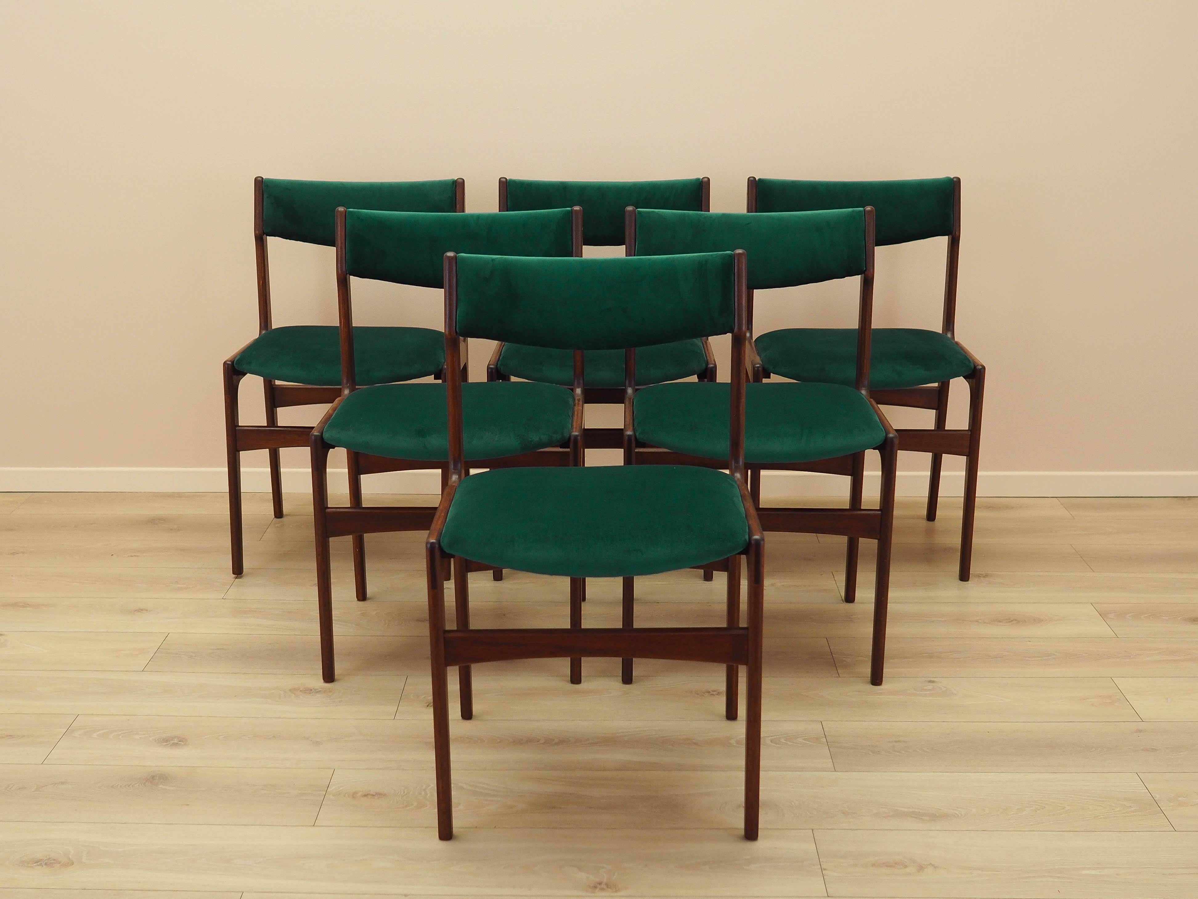 Set of six teak chairs, Danish design, 1970s, production: Denmark