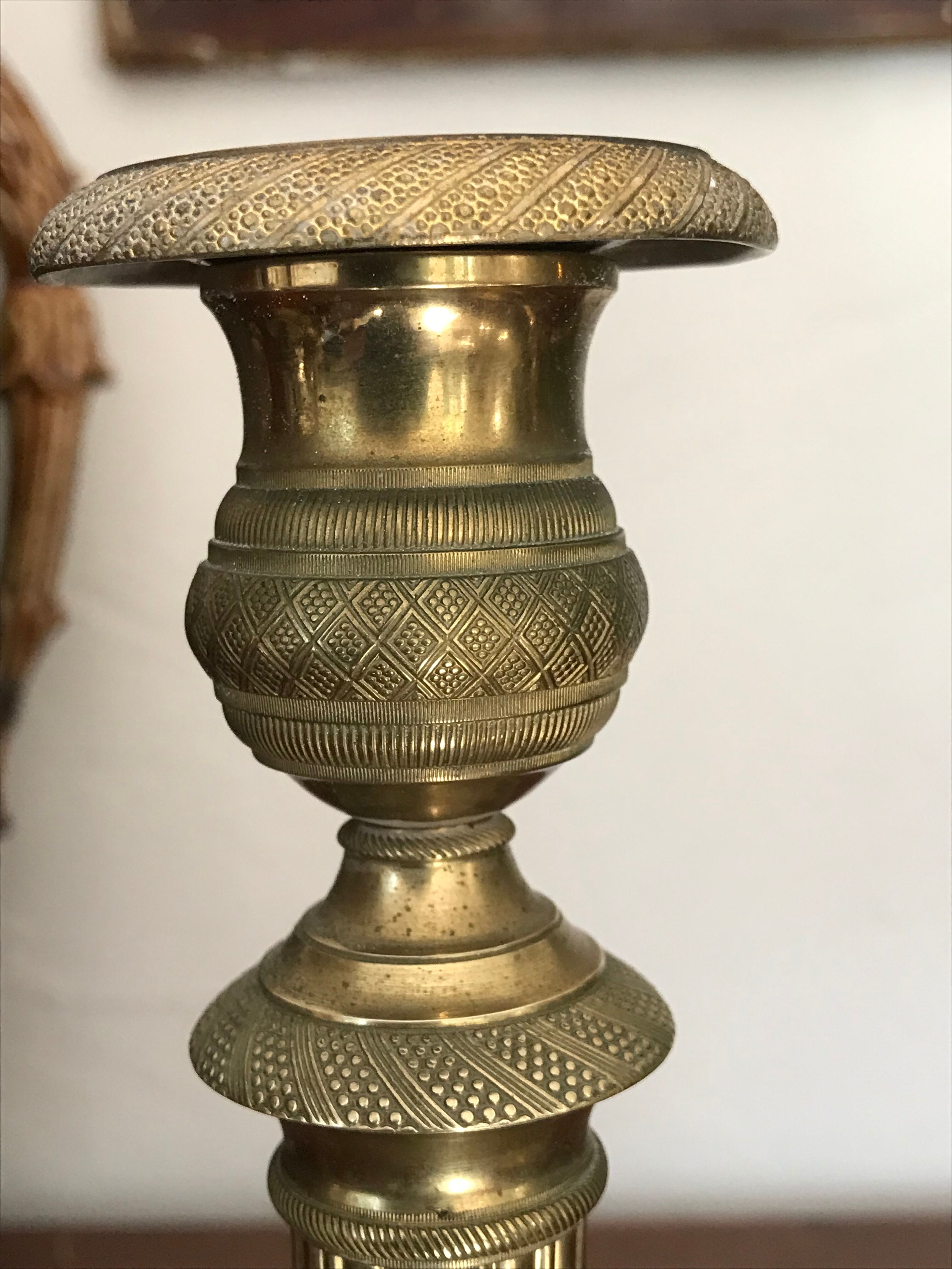 Pair of candle holders XIXeme