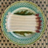 Assiette asperges barbotine