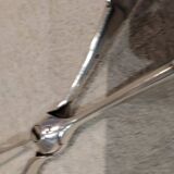 Silver-plated asparagus tongs with guilloche decoration and goldsmith Christofle