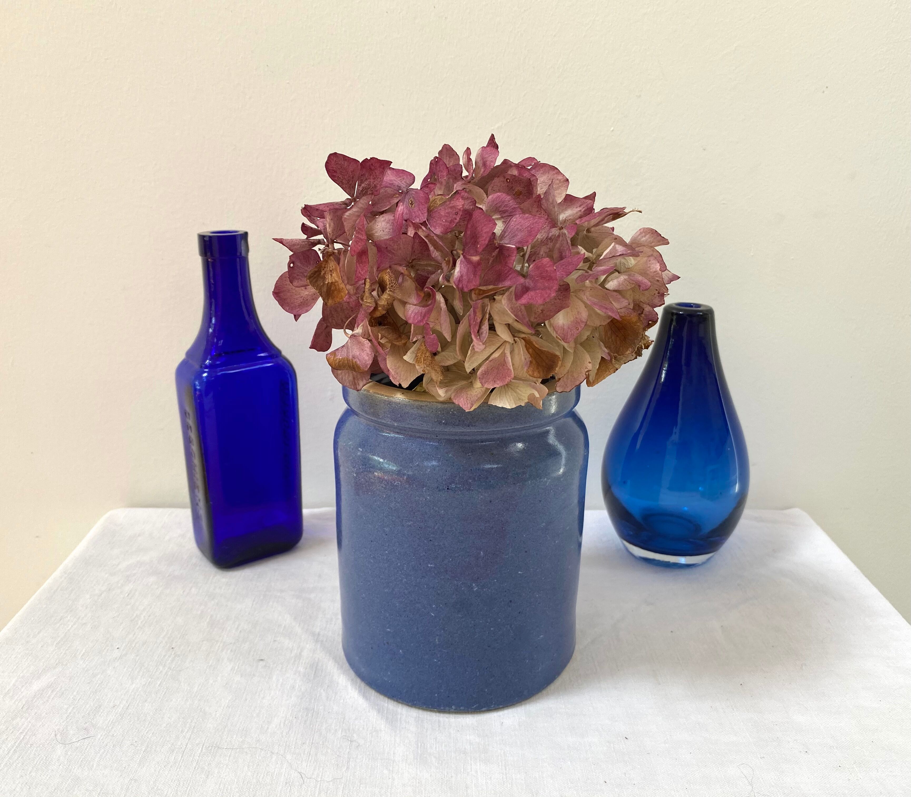Blue pot in glazed stoneware - Bourdon Frères Paris
