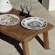 Assiette ancienne en faïence à décor de paysage bleu D24,5
