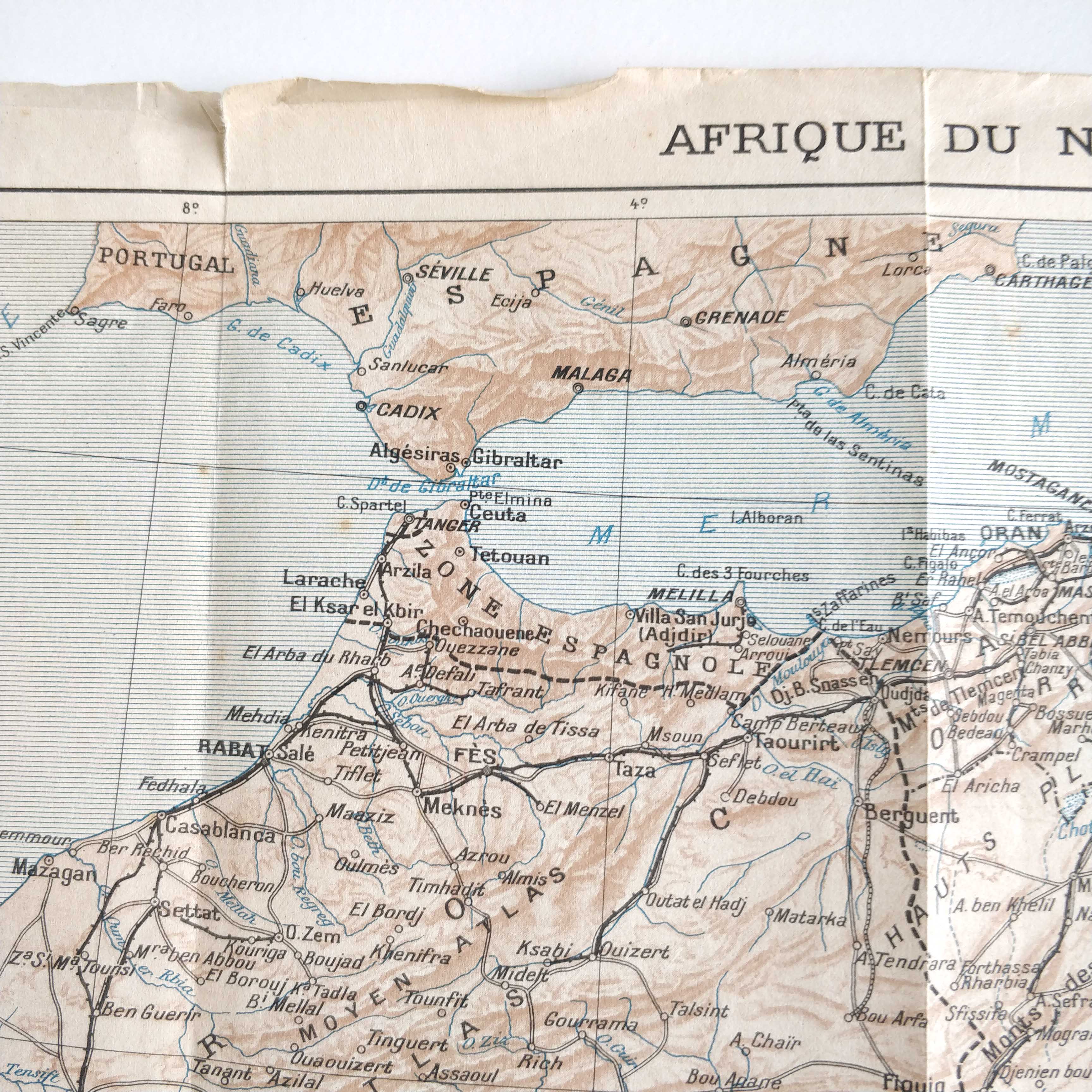 Carte Afrique du Nord 1931