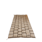Beni Mrirt Berber Rug Handmade 150x250cm・Textured Paving Pattern・Cream Wool