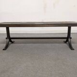 Brutalist coffee table in natural stone and wrought iron circa 1960