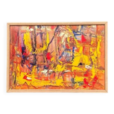 Original Swedish Oil on Panel - 'Komposition' by Daniel Raphaël - Signed - Vintage and Framed - 53 x 38 cm (20.9" x 15")