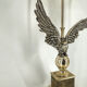 Pair of nickel eagle table lamps by Loevsky and Loevsky, 1970s