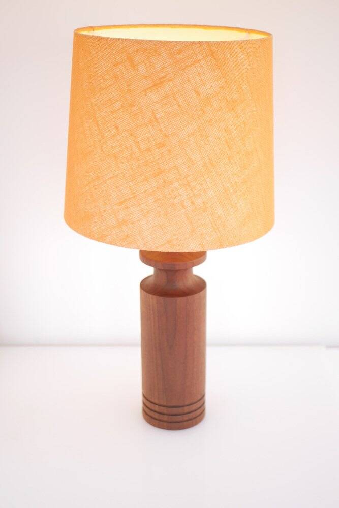 Large mid-century modern Danish teak table lamp