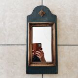 Wooden and black mirror