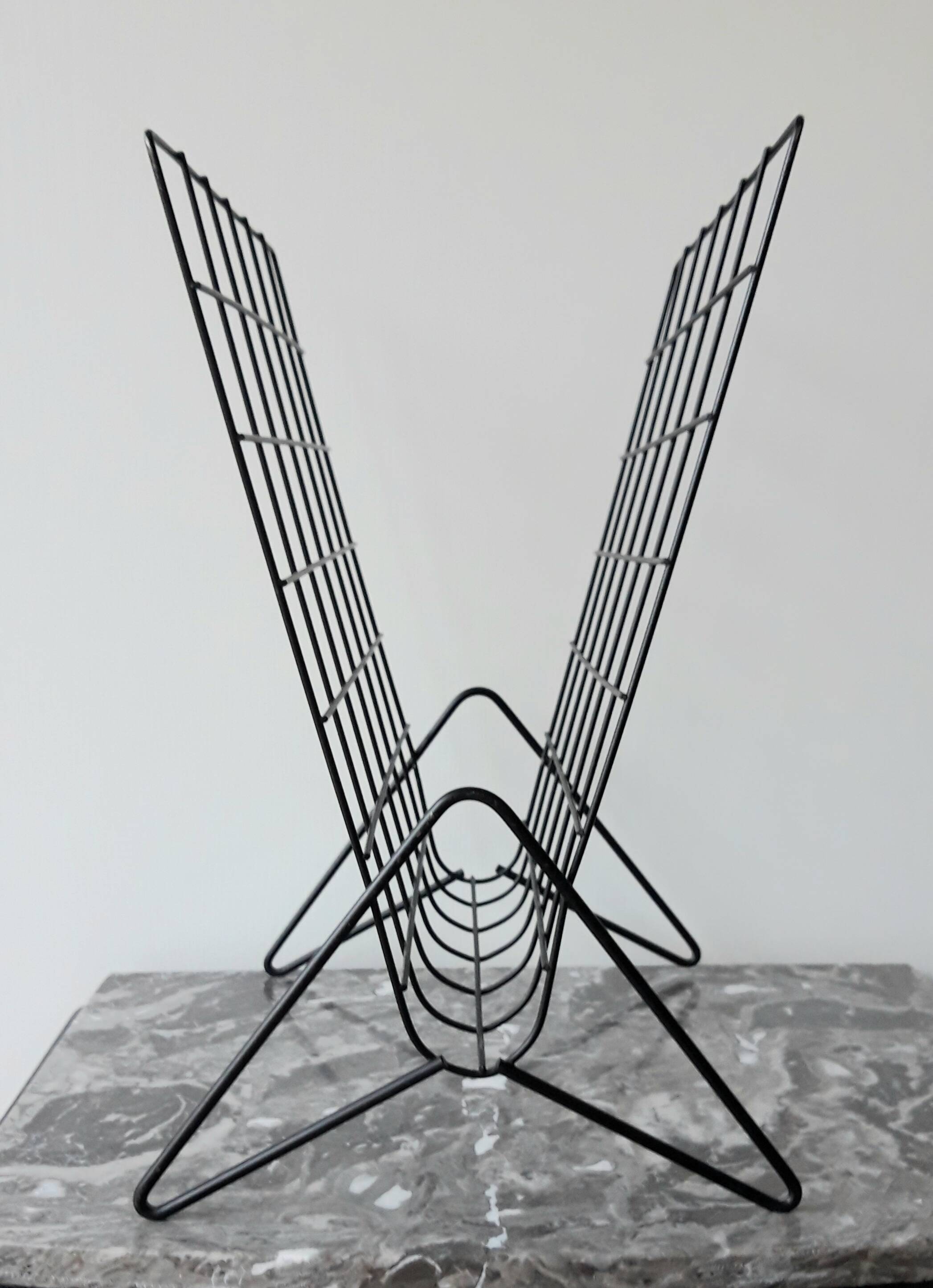 Vintage metal magazine rack