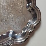 Large silver metal tray
