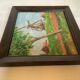 Small landscape painting of a mill, oil on panel, signed.