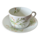 Tea cup and saucer in Limoges porcelain, Edith du Tertre design.