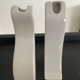 Pair of vintage glazed ceramic vases in an organic shape